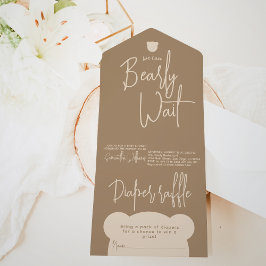 Invitación Todo En Uno Minimalista simple y moderno pequeño oso Baby Show