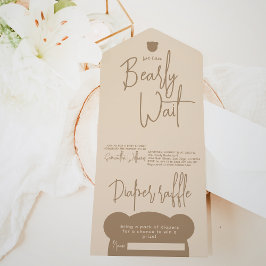 Invitación Todo En Uno Minimalista simple y moderno pequeño oso Baby Show