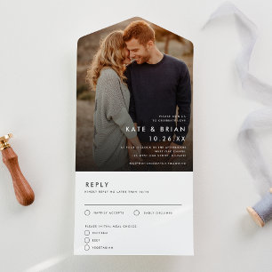 Invitación Todo En Uno Moda Boda de fotografía moderno