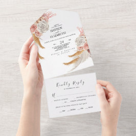 Invitación Todo En Uno Moda bohemia todo en una boda invita a proveedor