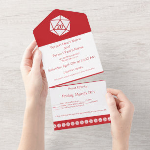Invitación Todo En Uno Moda de mesa en cerezo
