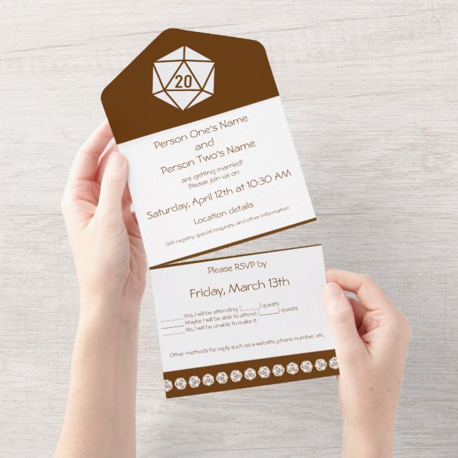 Invitación Todo En Uno Moda de mesa en chocolate (desgarro)