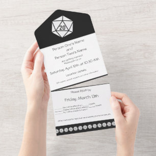 Invitación Todo En Uno Moda de mesa en negro
