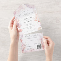 Moda Marejadas Coral Subacuático QR Código Boda