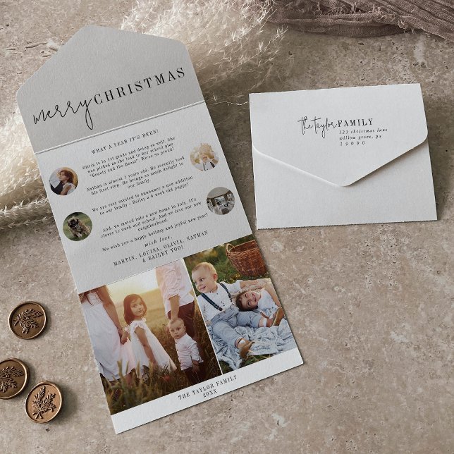 Invitación Todo En Uno Moda moderna Feliz Navidad Multifoto festividad (Subido por el creador)