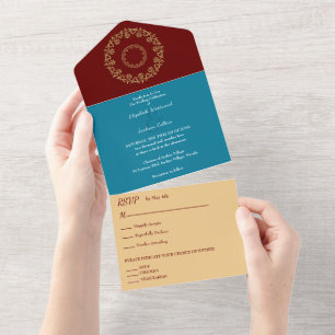 Invitación Todo En Uno Moda Vibes Boda de oro