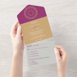 Invitación Todo En Uno Moda Vibes Boda de oro