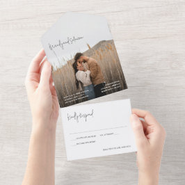 Invitación Todo En Uno Modern Elegant Photo Wedding