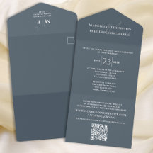 Moderna boda gris RSVP Elegante
