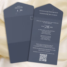 Moderna pizarra Minimalista simple azul | RSVP de 