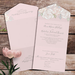 Invitación Todo En Uno Moderna y elegante acuarela botánica rústica flora