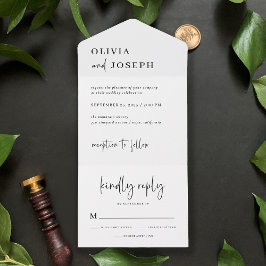 Invitación Todo En Uno Moderna y Minimalista | BODA
