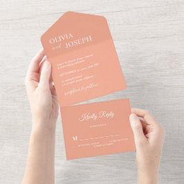 Invitación Todo En Uno Moderna y Minimalista | Boda de color