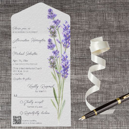 Invitación Todo En Uno Moderno Heather Sprigs QR Code