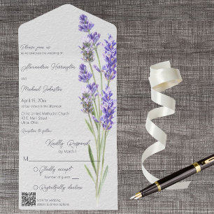 Invitación Todo En Uno Moderno Heather Sprigs QR Code