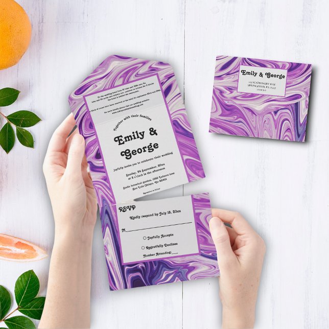 Invitación Todo En Uno Moderno Resumen Arte Pastel Galaxia Boda elegante (Subido por el creador)