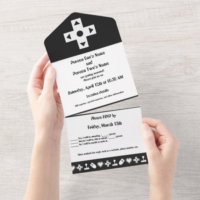 Invitación Todo En Uno Modo multijugador en negro (desgarro)
