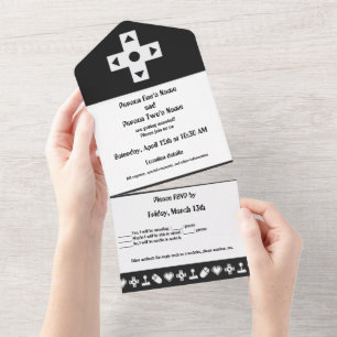 Invitación Todo En Uno Modo multijugador en negro