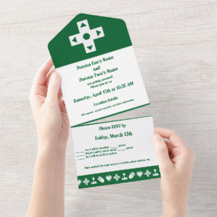 Invitación Todo En Uno Modo multijugador en verde