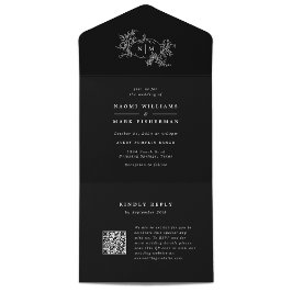 Invitación Todo En Uno Monograma del Boda de calabaza con RSVP