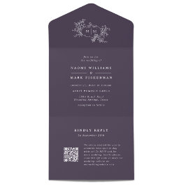 Invitación Todo En Uno Monograma del Boda de calabaza con RSVP