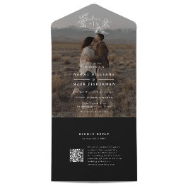 Invitación Todo En Uno Monograma del Boda fotográfico de las vides de cal