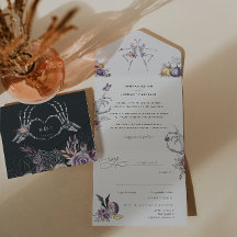 Monograma | Esqueleto Floral Boda de Halloween