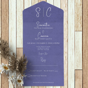 Invitación Todo En Uno Monograma mínimo moderno sin cena
