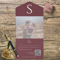 Monograma moderno foto Borgoña Wine QR Código