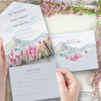 Montaña Boda Pink Wildflower Meadow Watercolor
