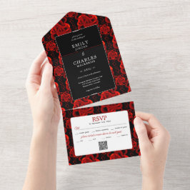 Invitación Todo En Uno Muchos corazones en una sola boda invitan