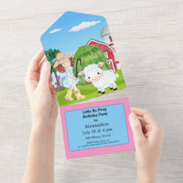 Invitación Todo En Uno Nacimiento de la granja de heces de oveja de oveja