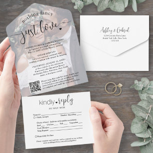 Invitación Todo En Uno Nada Elegante Solo Recepción de Boda Fugaz con Amo