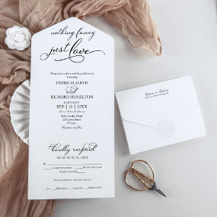 Invitación Todo En Uno Nada Fancy Ama Al Boda Casual