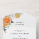 Invitación Todo En Uno Naranja de acuarela Boda de flores de cítricos (Inside Top)