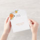 Invitación Todo En Uno Naranja de acuarela Boda de flores de cítricos (Opening)