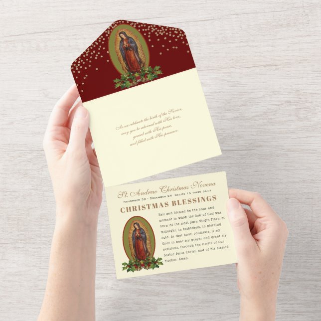 Invitación Todo En Uno Navidades Advyer Prayer Española Guadalupe Novena (desgarro)