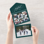 Invitación Todo En Uno Navidades alegres compaginan vacaciones de la trib<br><div class="desc">Un guión elegante "alegre" está rodeado de estrellas brillantes en esta tarjeta fotográfica única de vacaciones. Personalízalo con tu collage de 6 fotos y una foto grande. También hay espacio en esta tarjeta triple de Navidades para un mensaje más largo que puede funcionar como una actualización o dejarse en blanco....</div>