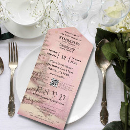 Invitación Todo En Uno Navidades De Pinos Nevados En La Escena De Inviern