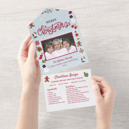 Invitación Todo En Uno Navidades de Recetas Collage Navidades de fotograf