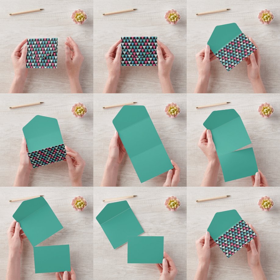 Invitación Todo En Uno Navidades de resumen del mosaico del triángulo del