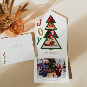 Invitación Todo En Uno Navidades disfrutan cinco Collages de fotos desgar