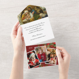 Invitación Todo En Uno Navidades Foto religiosa Jesús María Familia Josep
