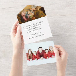 Invitación Todo En Uno Navidades Foto religiosa Jesús María Vintage