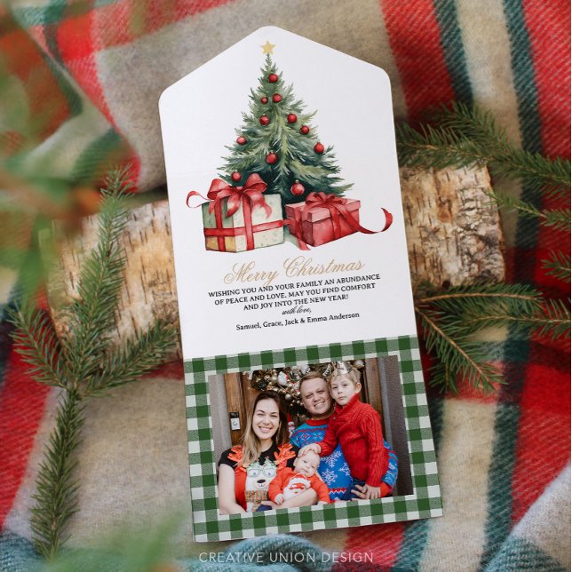 Invitación Todo En Uno Navidades fotográficos de árboles navideños de col (Subido por el creador)