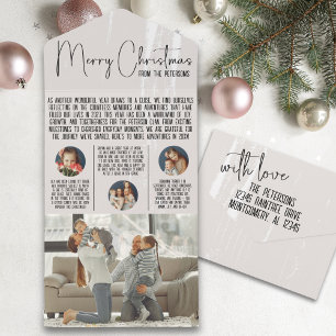 Invitación Todo En Uno Navidades modernos reciben el año en un boletín de