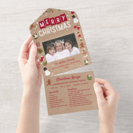Invitación Todo En Uno Navidades Navidades de fotografía de recetas de co