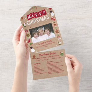 Invitación Todo En Uno Navidades Navidades de fotografía de recetas de co