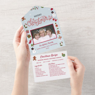 Invitación Todo En Uno Navidades Navidades de fotografía de recetas de co