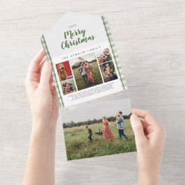 Invitación Todo En Uno Navidades verdes 6 festividades fotográficas